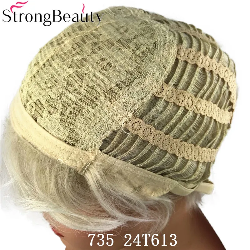 StrongBeauty женский синтетический короткий парик без косточек коричневые волосы кудрявые парики