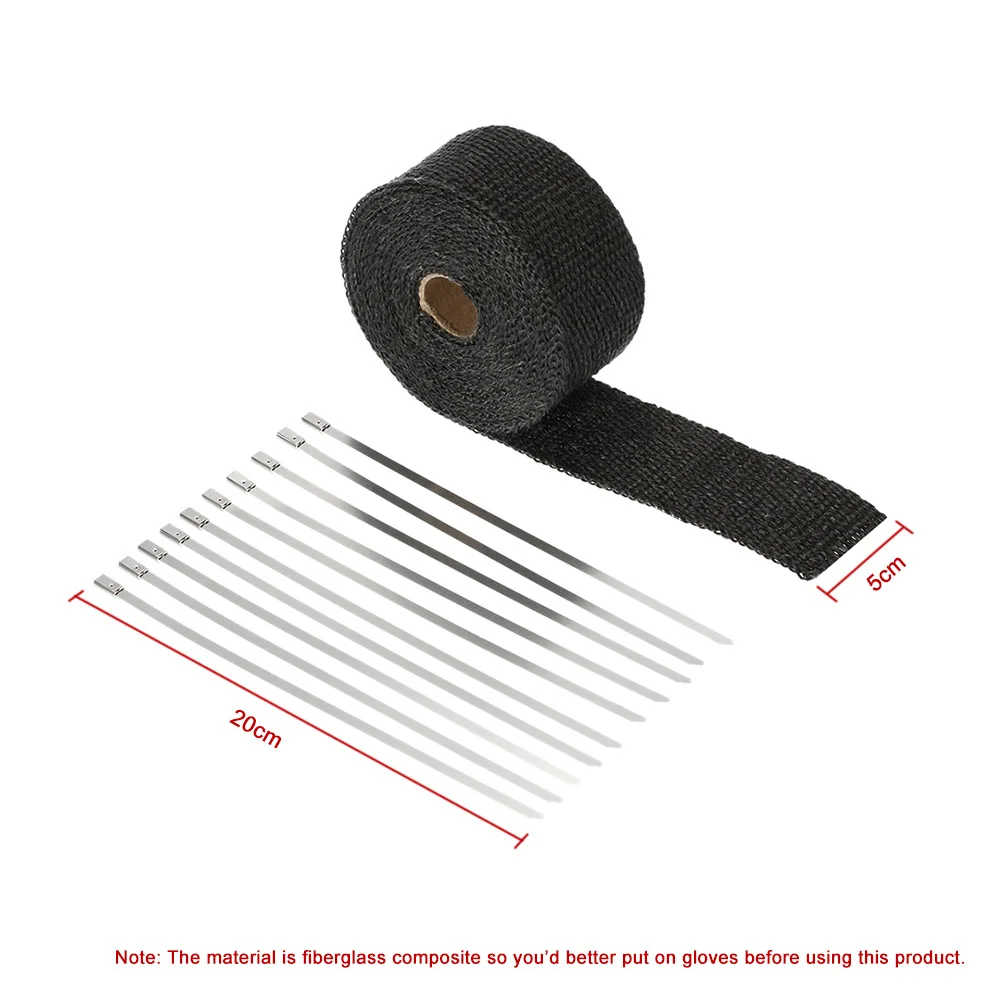 KKmoon обмотка на выхлопную трубу оболочка термостойкая водоотталкивающая труба 10