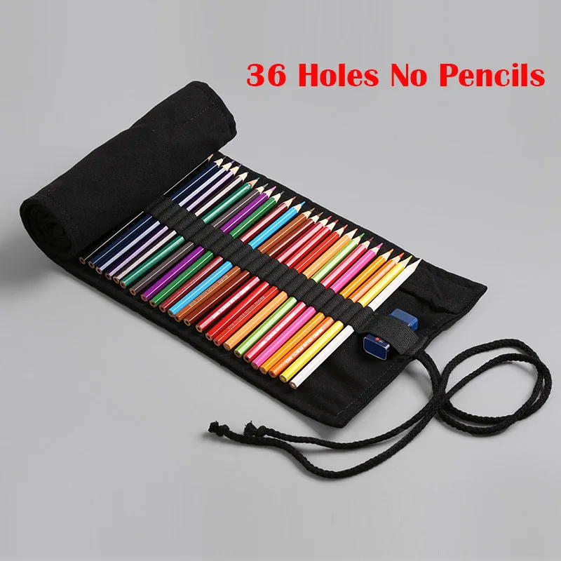 36 Holes No Pencils 24/36/48/72 рулон школьный Карандаш Чехол Kawaii пенал из ткани уголовного для девочек и мальчиков милый большой Карандаш Чехол штрафы коробка канцелярских принадлежностей - Цвет: 36 Holes No Pencils