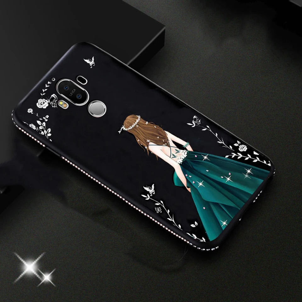 Алмазный чехол для Huawei Mate 9 Pro блестящий бампер свадебное платье из ТПУ P20 Lite Honor 20 10