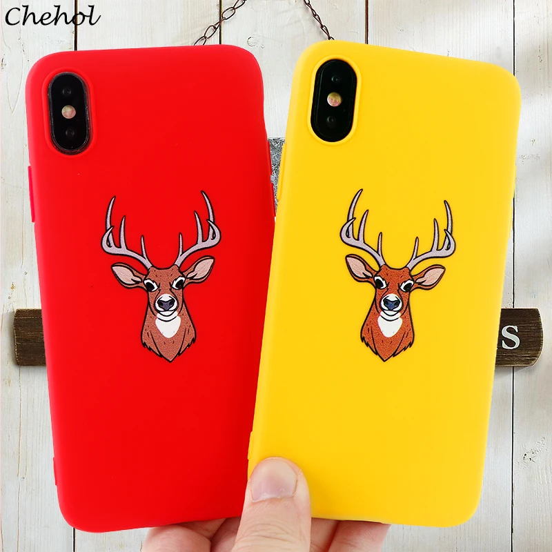 Модные чехлы для телефонов с пандой и оленем IPhone X XS MAX XR 6 S 7 8 Plus мягкий силиконовый
