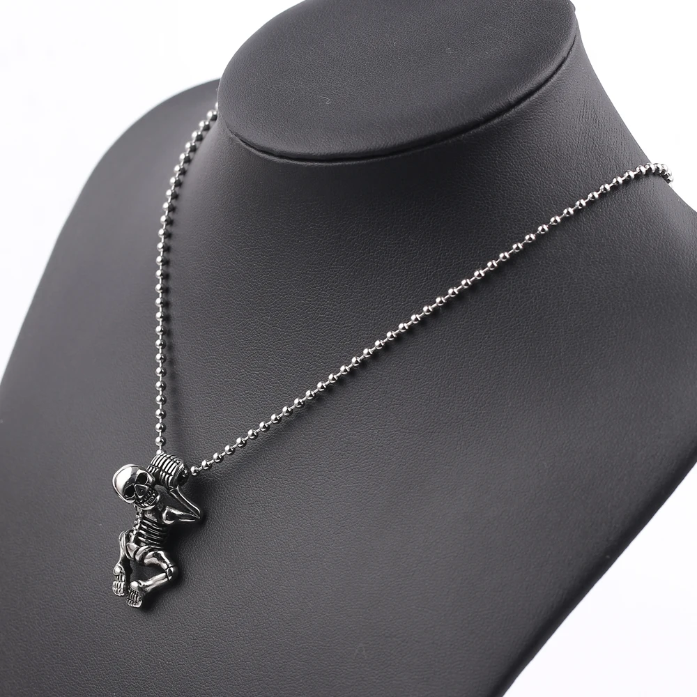 Ожерелье с подвеской в виде черепа стиле хип хоп панк массивная бижутерия