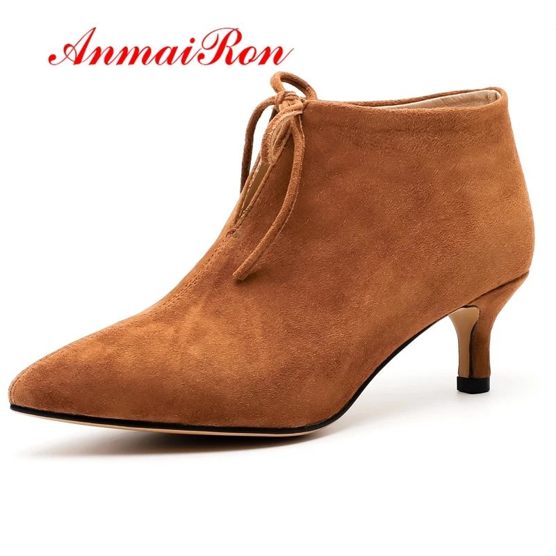 

AnmaiRon Basic Pointed Toe Womens Boots Zapatos De Mujer Woman Shoes Womens Winter Fashion 2018 Size 34-40 LY256