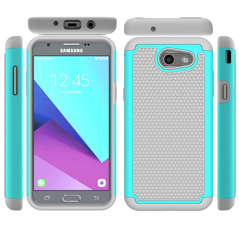 Чехол для Samsung Galaxy J3 2017 Появляются J327P Случаях Heavy Duty броня Двойной Защитник Резина