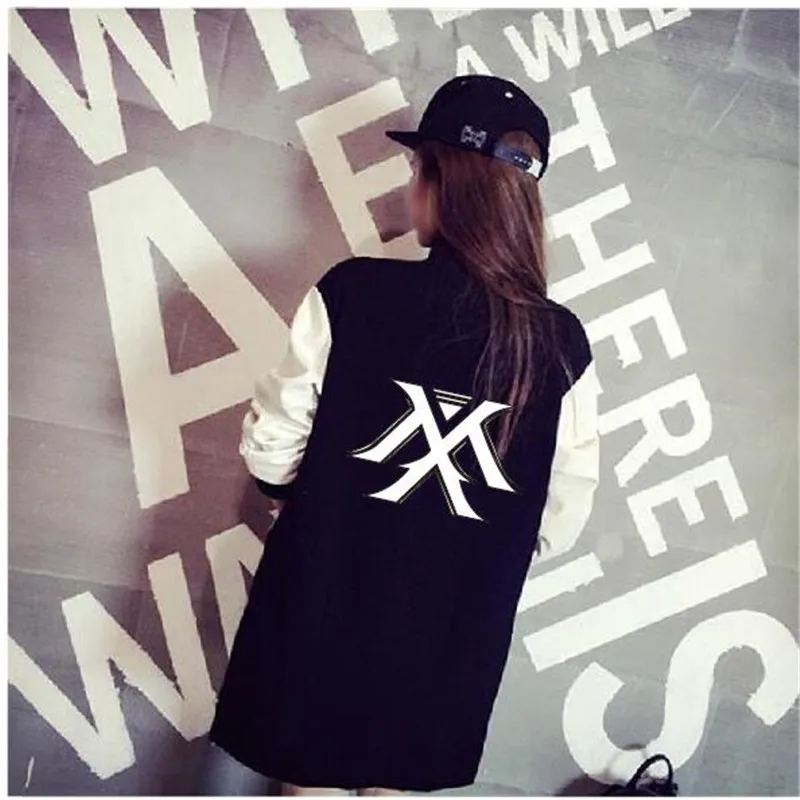 MONSTA X kpop 2018 new Thicken baseball uniform jacket hoodie k-pop Long sleeve section Autumn winter Sweatshirt Costume garment | Женская