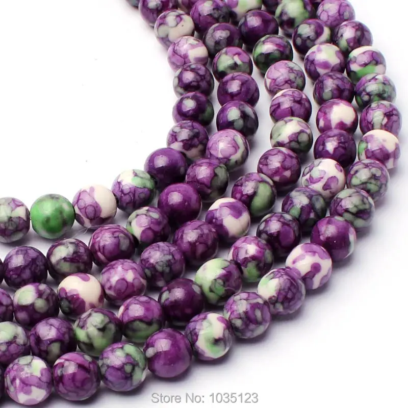 

High Quality 6mm Pretty Round Shape Mixed Color Stone DIY Loose Beads Strand 15" DIY Creative Jewellery Making w3336