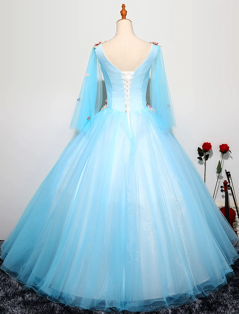 Платья Quinceanera с длинным рукавом и треугольным вырезом 16 бальных платьев для