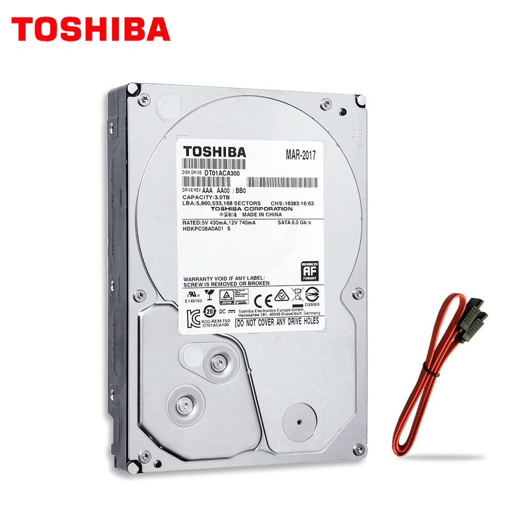 Жесткий Диск Toshiba SATA 6 0 внутренний жесткий диск для камеры видеонаблюдения 3 ТБ HDD