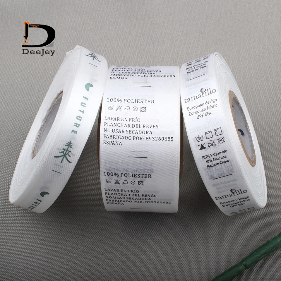 Новый дизайн Заказные шелковые этикетки для ухода печать ручная стирка