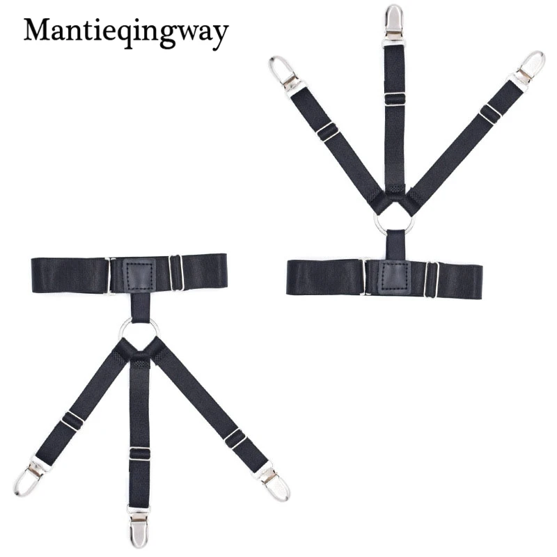 Mantieqingway для мужчин черные подвязки держатели эластичные регулируемые