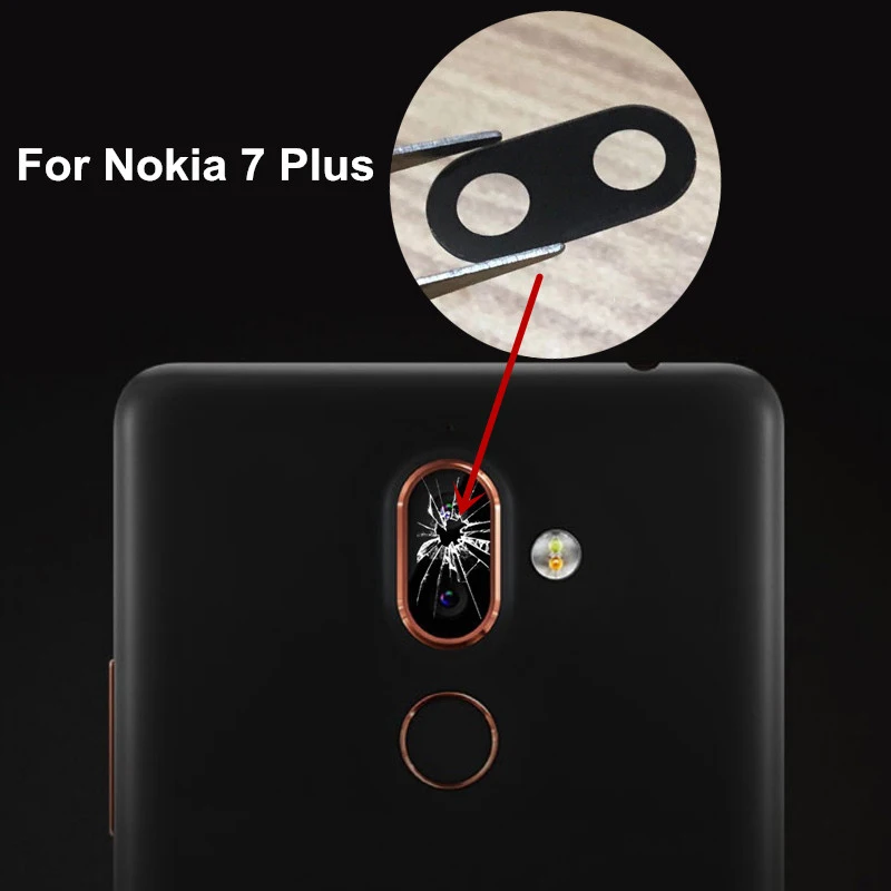 Новая задняя камера, стеклянная крышка объектива для Nokia 8 7 Plus 6,1X6X5 с клейкой лентой, Замена+ номер отслеживания