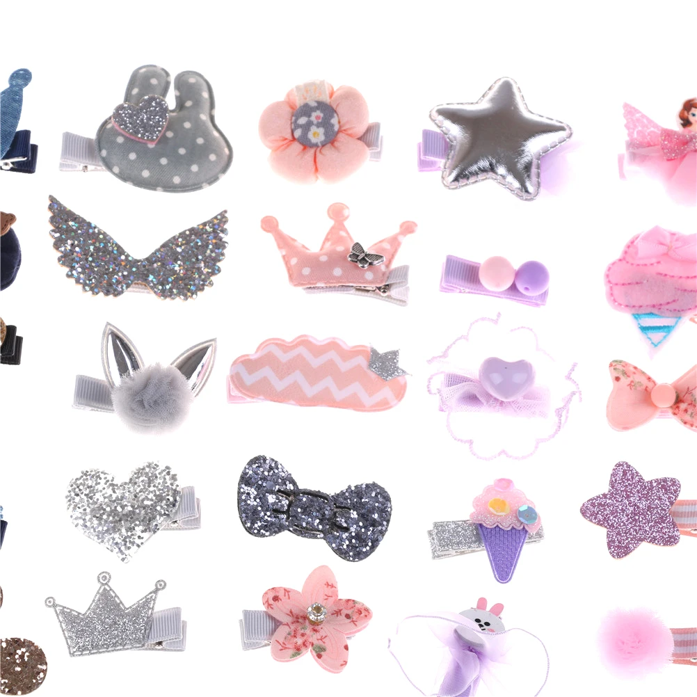 5pcs Head wear Set Children Elastic Bow knot Hair Clips Crown Rabbit Flower Barrettes Hairpins Kids bow Girls Gift | Детская одежда и