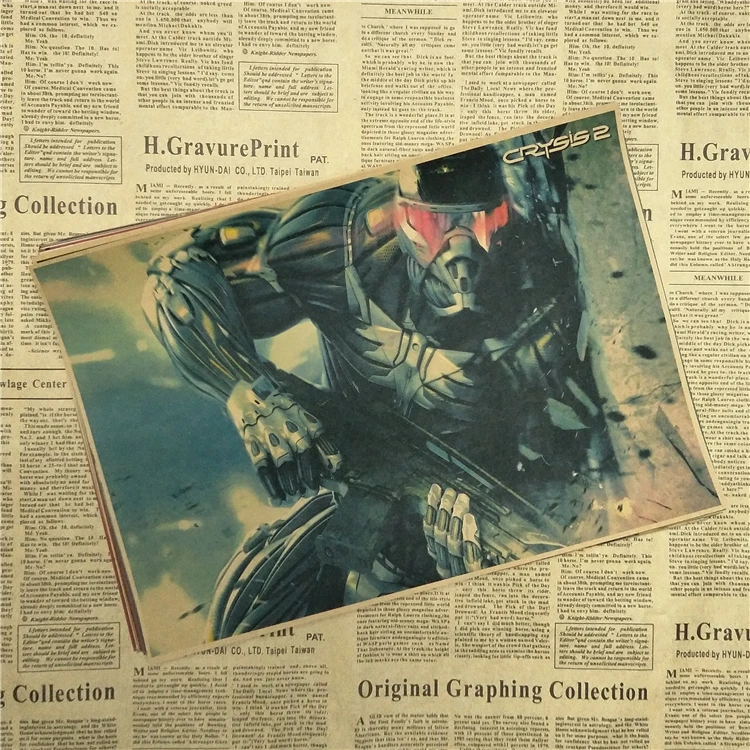 Ретро постер Crysis 1 2 3 4 игры наклейка на стену Постер для игр | Дом и сад