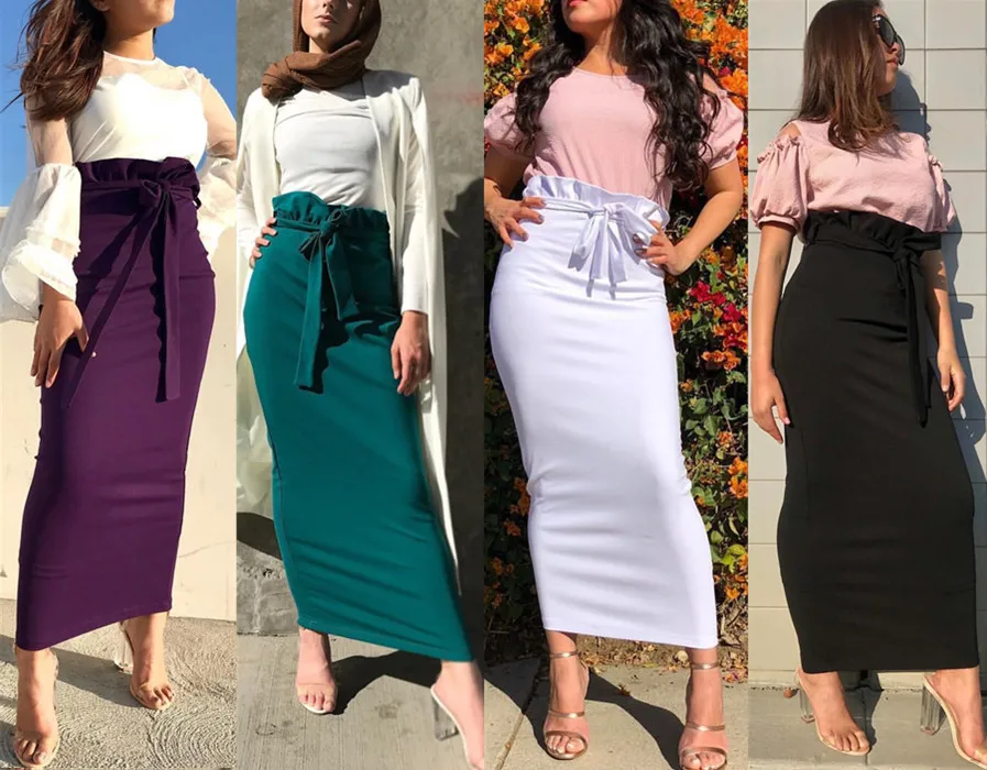 Женская юбка пачка Abaya белая черная зеленая фиолетовая|Мусульманская одежда| |
