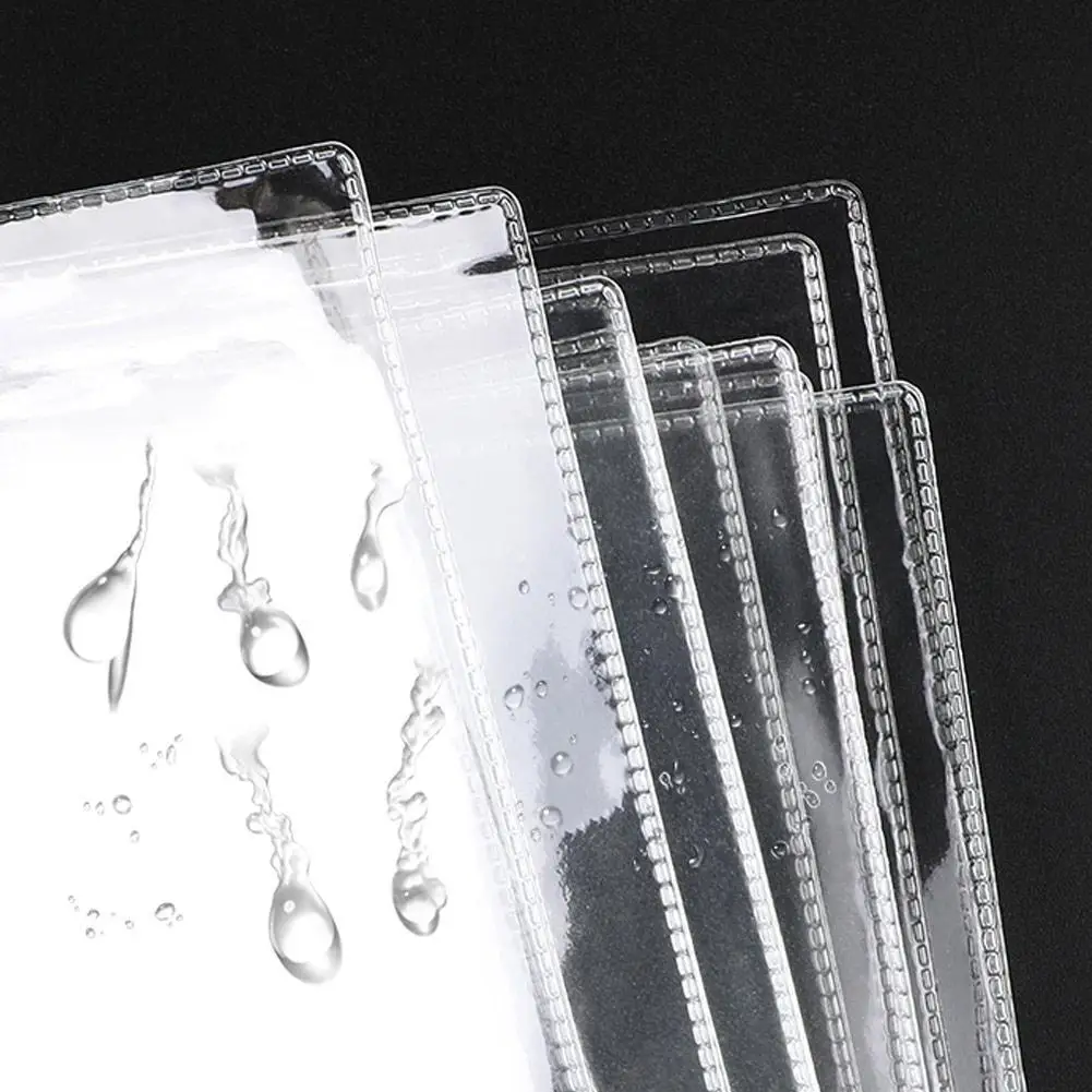 5Pcs Waterproof Transparent PVC Zipper Bag File Folder Document Filing Bag Stationery Bag School Office Supplies random color