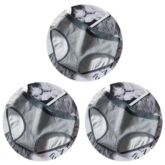 3PCS-031-8 3 шт./лот, хлопковое женское нижнее белье, трусы для девочек в полоску с низкой талией, комфортные женские трусики, нижнее белье, дышащие трусики - Цвет: 3PCS-031-8