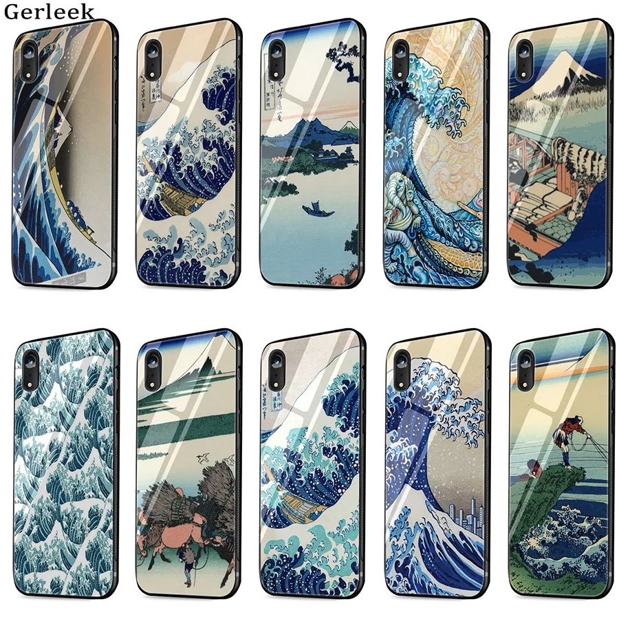 Чехол из закаленного стекла Hokusai The Great Wave Off Kanagawa для iPhone 11 Pro Max 6 6s 7 8 X XS XR 5 5s