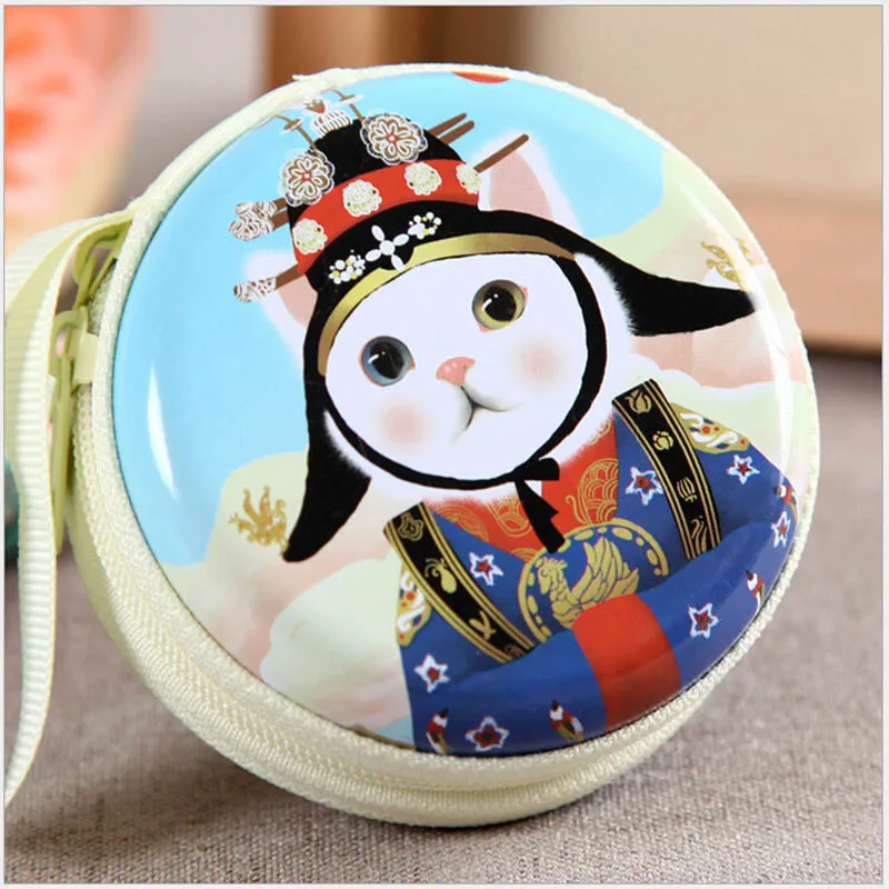 YIYOHI tinplate Женская милая мультяшная кошка мини-сумка Кошелек для монет Детский кошелек для девочек сумка для наушников свадебный подарок Рождественский подарок
