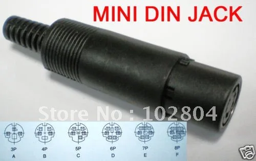 Гнездовой разъем Mini DIN 4 или 5 контактов 6 7 8 с пластиковой ручкой 100 шт. в
