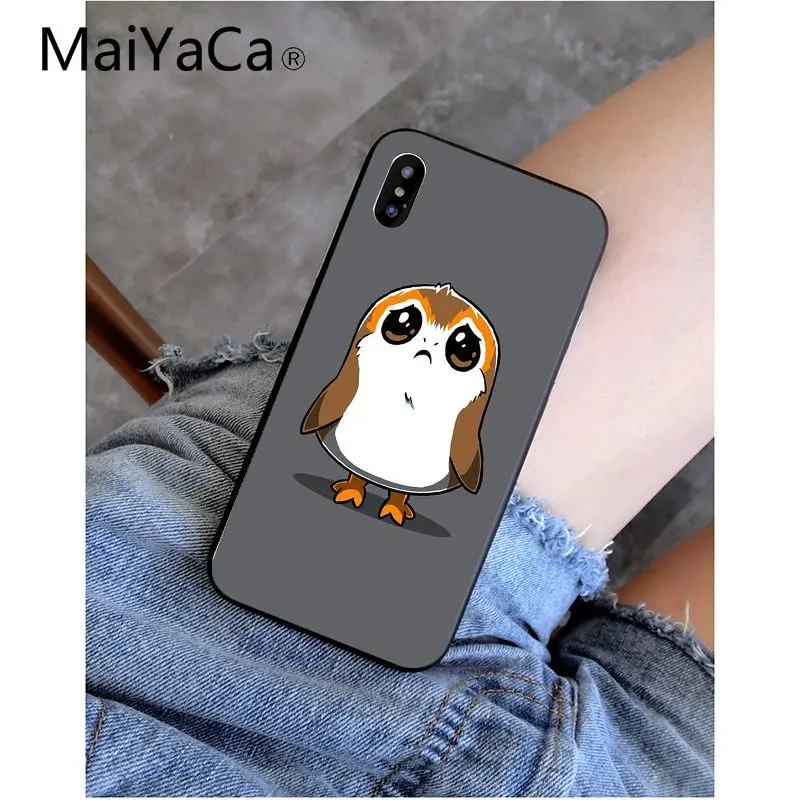 A8 MaiYaCa Звездные войны последний джедай Porgs черный ТПУ Мягкий силиконовый чехол для телефона iPhone X XS MAX 6 6s 7 плюс 8 плюс 5 5S SE XR - Цвет: A8