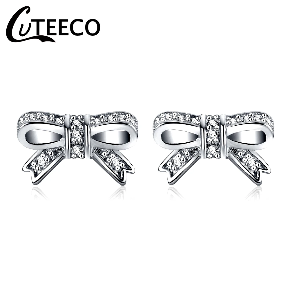 CUTEECO модные высококачественные фирменные серьги сверкающие серьги-гвоздики с