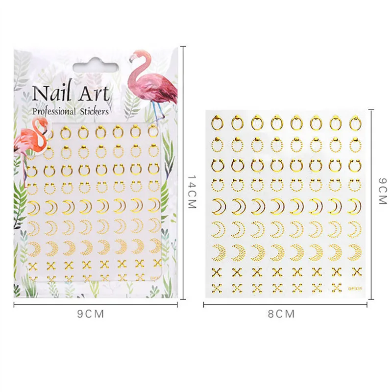 5 шт металлические полые цветочные лоза адгезионная Золотой 3D слайдер для ногтей