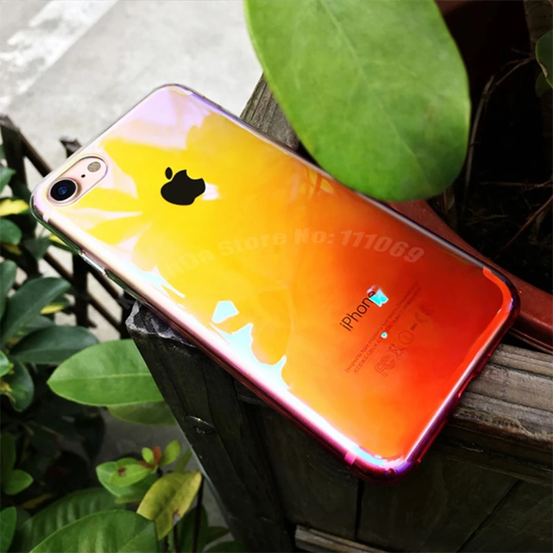 200 шт. чехол для iPhone 7 Роскошный прозрачный с градиентом цвета Plus 6 6S сверхтонкий