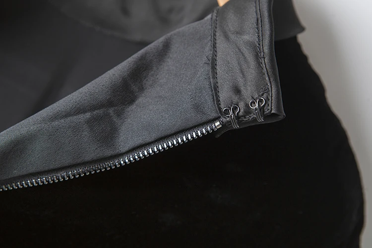 Women vintage 3/4 sleeve organza collar velvet dress 2017 pre-fall | Женская одежда