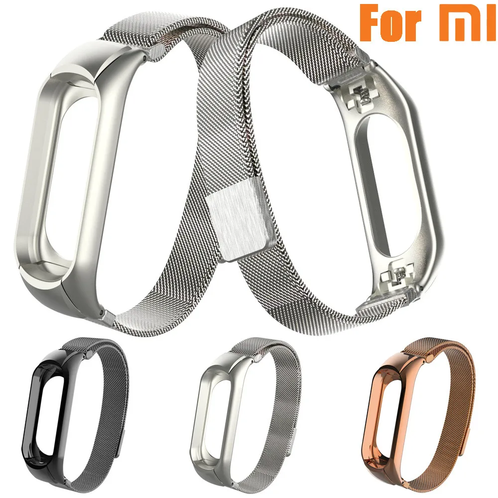 Ремешок для часов Xiaomi Mi band 3 Миланская Магнитная Петля из нержавеющей стали