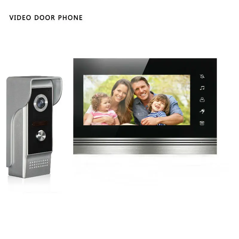 

SmartYIBA Wired Video Intercom 7inch Touch Screen Visual Door Phone Support DVR recorder and Take Photo IR Camera Weatherproof