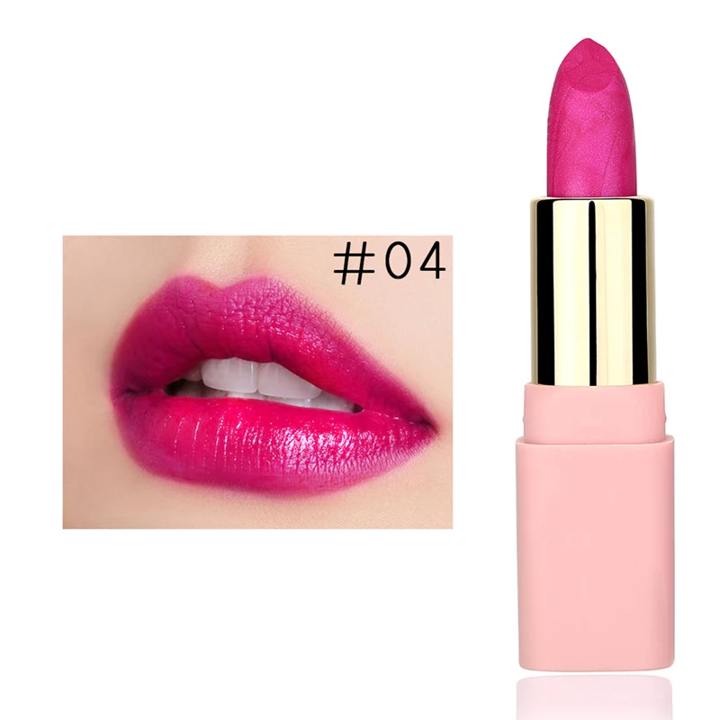 Водостойкая Косметическая губная помада цветная блестящая металлическая