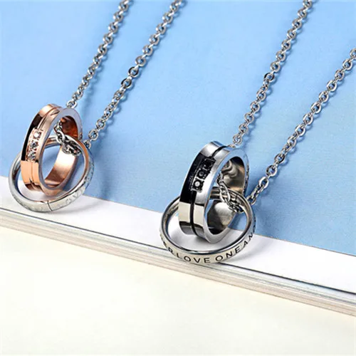 Мужская цепочка из нержавеющей стали Кристальные ожерелья для влюбленных пар