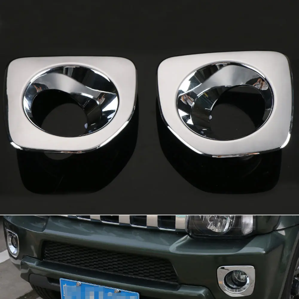 

Для Suzuki Jimny 2012-2016 автомобильные передние противотуманные фары светильник абажур для лампы с металлическим каркаксом Отделка Декор рамки экстерьер автомобиля-Стайлинг ABS Хромированная Молдинги, покрытой качественным чехлом