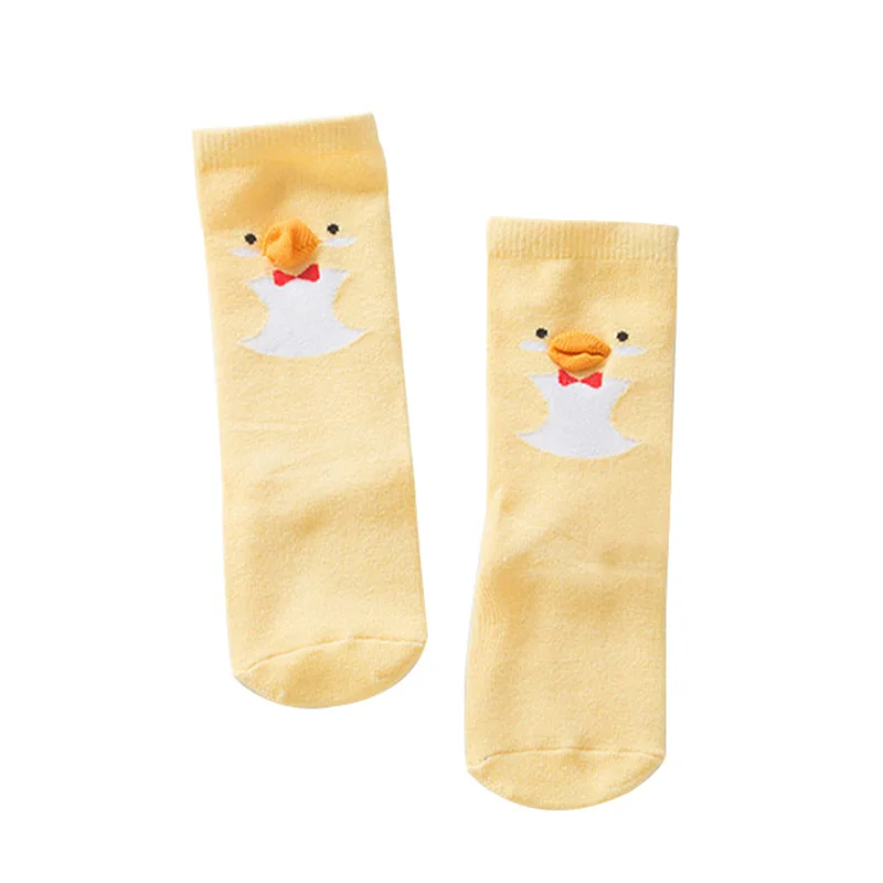 Носки для малышей с рисунком цыпленка нескользящие носки-тапочки мальчиков и