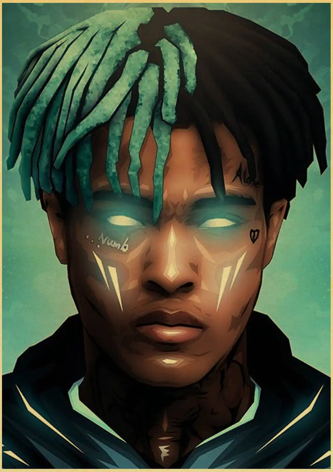 E074 XXXTentacion рэп хип-хоп музыка певица Ретро плакаты крафт-бумага на стену высокое качество живопись для домашнего декора наклейки на стену - Цвет: E074