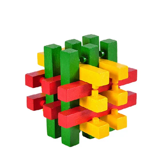 Chanycore Детские Обучающие деревянные игрушки 3D головоломка Kong Ming Luban Lock Cube sbz