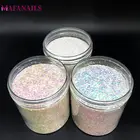 3 цвета голографический 10 млкоробка для ногтей Блестящий порошок 3 размера (0,2 мм и 0,4 мм и 1 мм) переливающийся порошок для ногтей пылезащитный блеск для ногтей 10 г