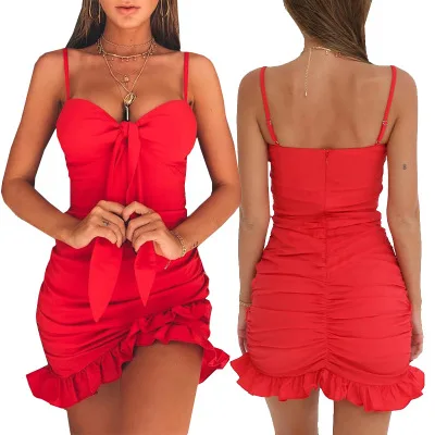 Горячая Распродажа новое летнее женское платье с глубоким v-образным вырезом и