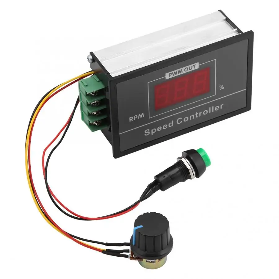 Регулируемый контроллер двигателя DC 6 60V 12V 24V 36V 48V 30A PWM скорости Start Stop