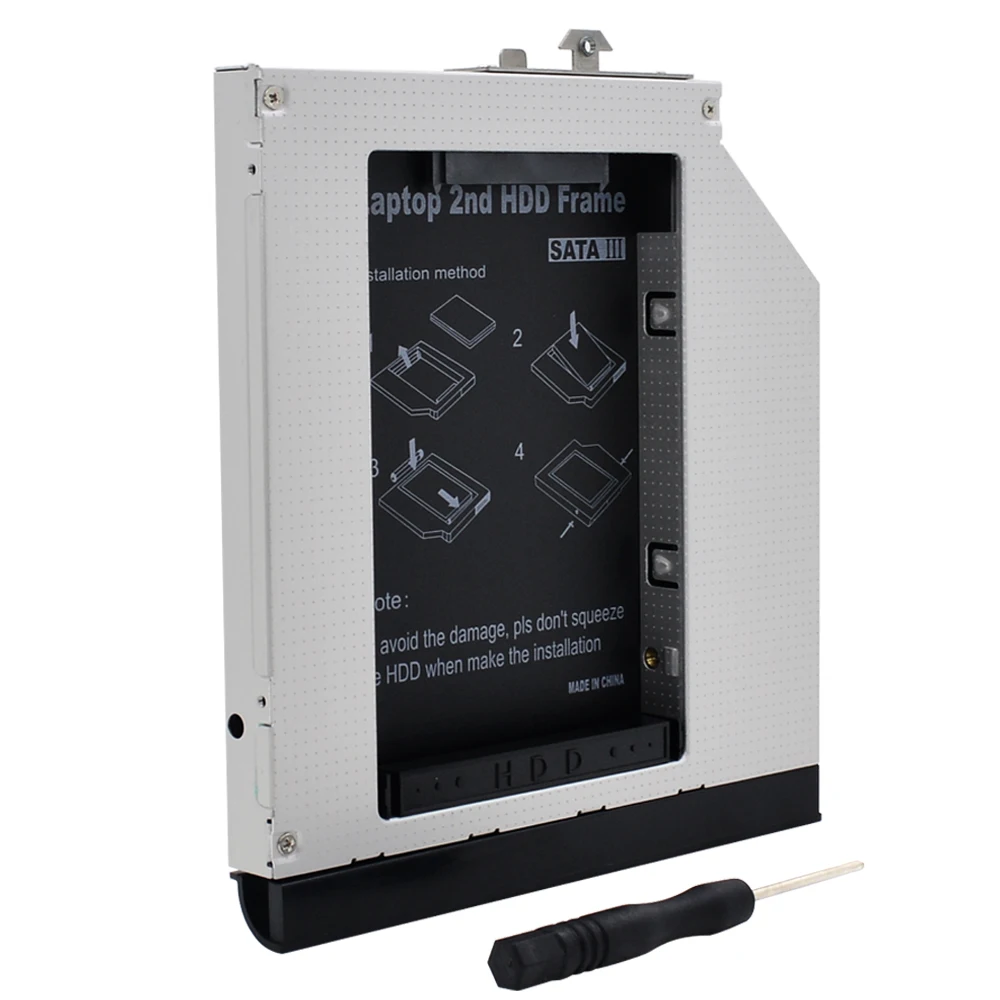 Алюминиевый Чехол адаптер optibay 2nd HDD Caddy 12 7 мм SATA 3 0 2 5 "SSD DVD CD ROM для HP Compaq 6530B 6535B 6730B