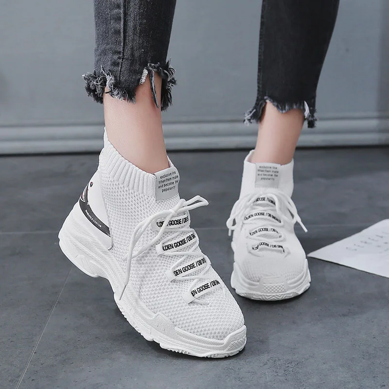 Женские воздухопроницаемые кроссовки мокасины на платформе европейские