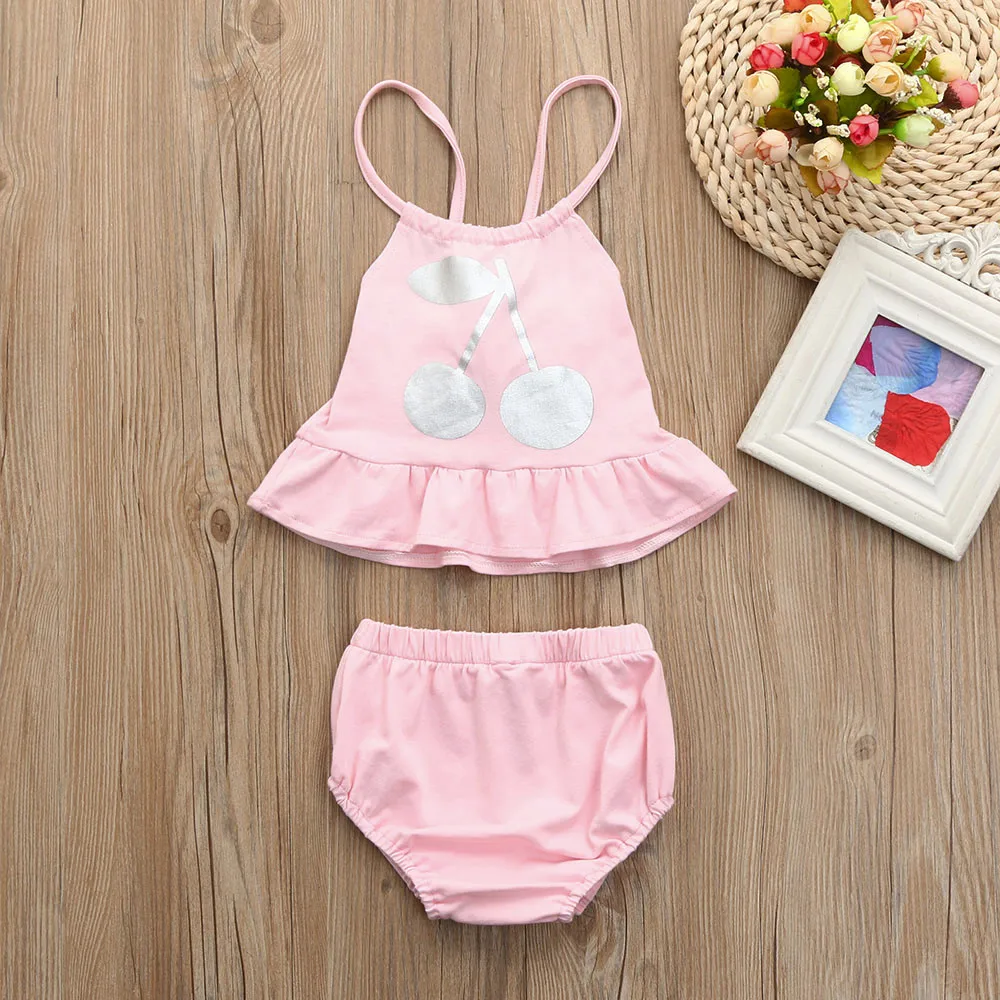 Лидер продаж Детская летняя одежда из 2 предметов для маленьких девочек детские