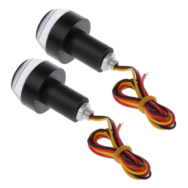 

New 1 Pair Waterproof LED Handlebar Motorcycle Turn Signal Light Lamp Bulbs Amber Indicator Flasher Blinker Grip High Quality