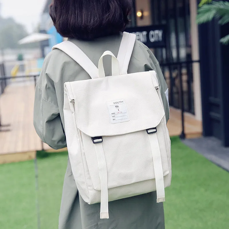 Квадратные белые рюкзаки для женщин консервативный стиль Harajuku сумки на плечо чехол Холст подарок на день рождения Повседневный ранец Bolso
