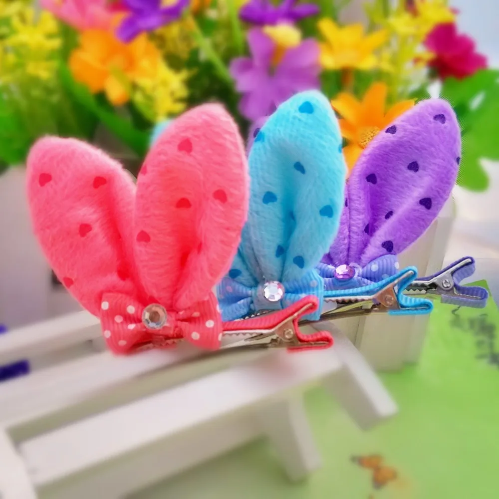 Горячая Зимняя распродажа! Заколки для волос с кроличьими ушками девочек милые