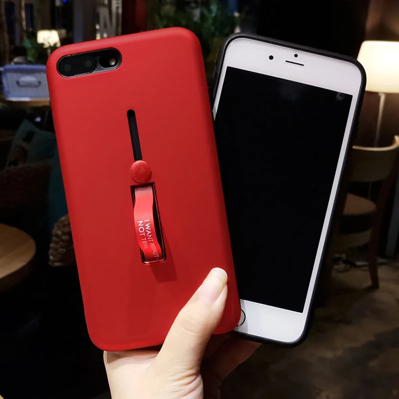 Plain Matted Phone Case with Finger Holder for iPhone 11 PRO MAX XS XR 7 8 plus 6s Marble TPU Ring |