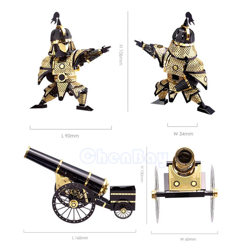 2017 новая штука 3D металлическая головоломка Artilleryman модель Лобзики из 3d лазерной