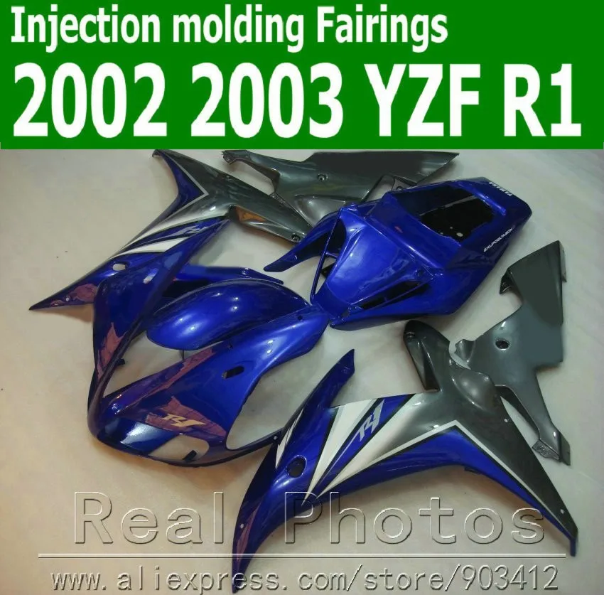 100% литья под давлением мотоцикл части для YAMAHA обтекатель комплект 2002 2003 белые