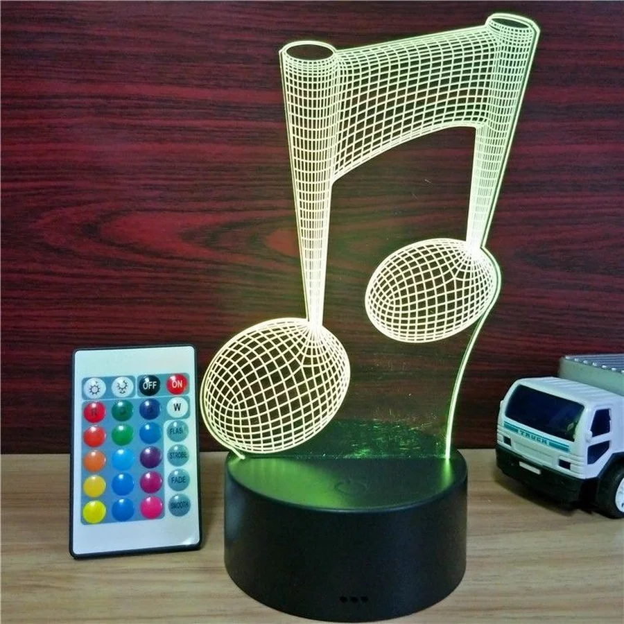 Music Note 3D Decoration Bedside Sleeping Nightlight Touch Colorful USB LED Creative Motion Table Night Light for Child Gift | Лампы и