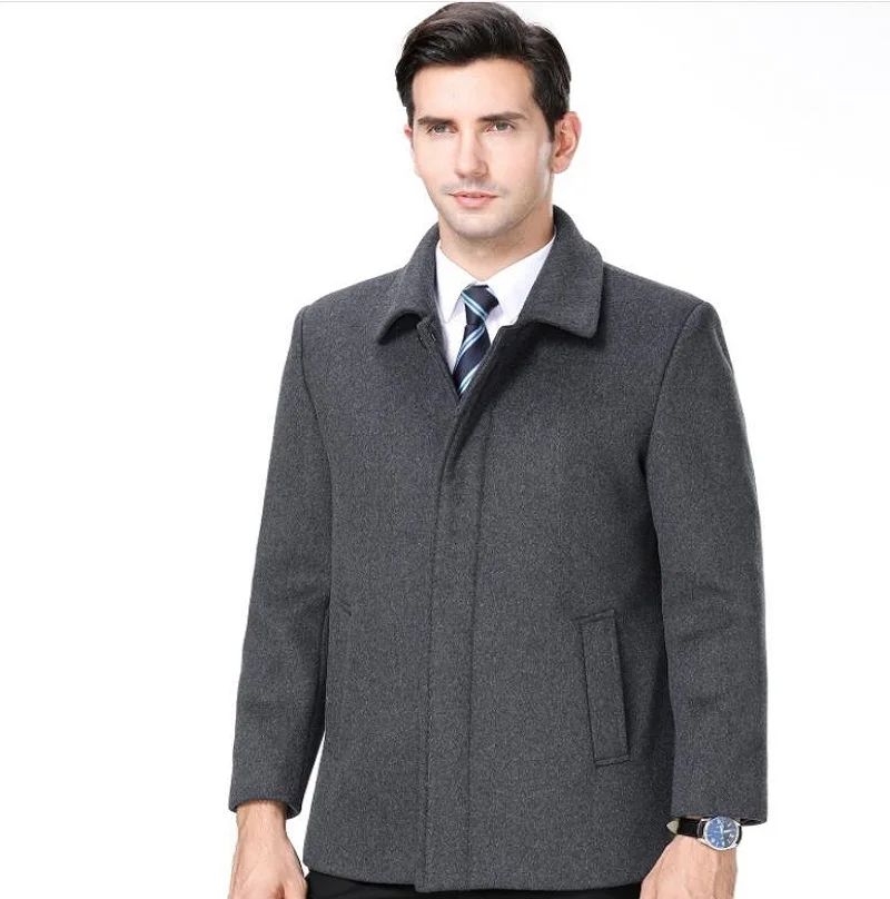

Weight 100 Kg Man Cashmere business Clothing Winter Woolen coat Cotton Wool Fashion Male Pure Color Casual Business Short Jacket